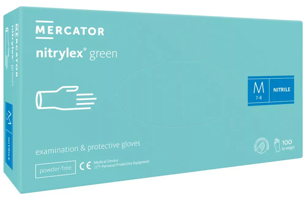 Nitrylex green (S) nitril púdermentes mentazöld vizsgálókesztyű S Prémium
