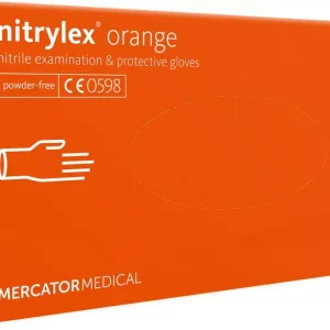 Végkiárusítás Nitrylex orange (M) nitril púdermentes vizsgálókesztyű M