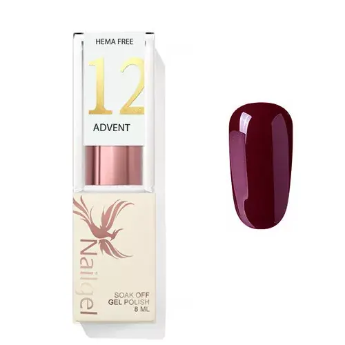 Advent 12 - gél lakk 8 ml - Vöröses bordó - Azonnal elérhető