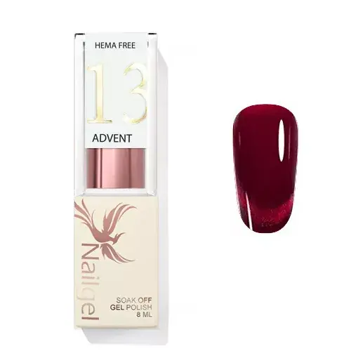 Advent 13 - gél lakk 8 ml - Mágneses piros - Prémium