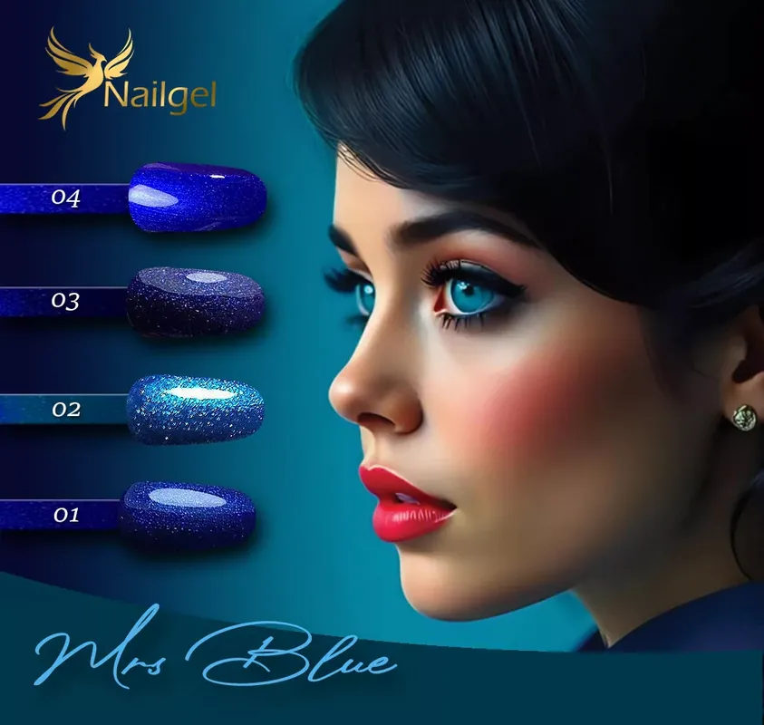Mrs Blue gél lakk kollekció 4 db géllakkal és ajándék margarétával Legnépszerűbb