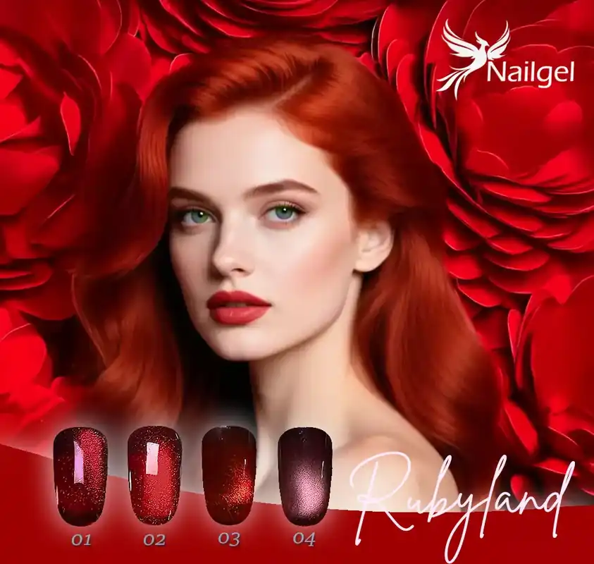 Vedd meg online Rubyland gél lakk kollekció 4 db géllakkal és ajándék margarétával