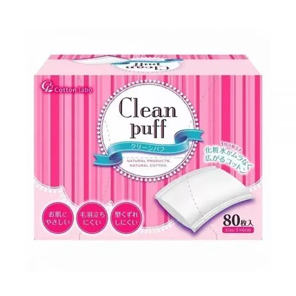Biztonságos fizetés Cotton Labo Clean Puff Vattalap (80db)