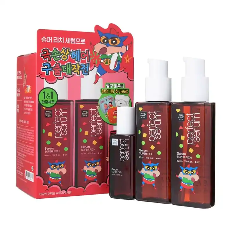 Ajánlat Mise En Scene Perfect Serum Hajszérum Csomag - Super Rich (Crayon Shin-Chan Edition) 80mlx2db+30ml