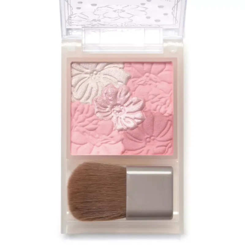 Gyors szállítás Canmake Glow Fleur Cheeks Arcpirosító Paletta (Blend Type) + ecset B02 Rose Ballerina