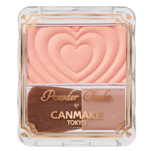 Canmake Powder Cheeks N Arcpirosító + ecset P03 Cheerful Peach Szezonális akció