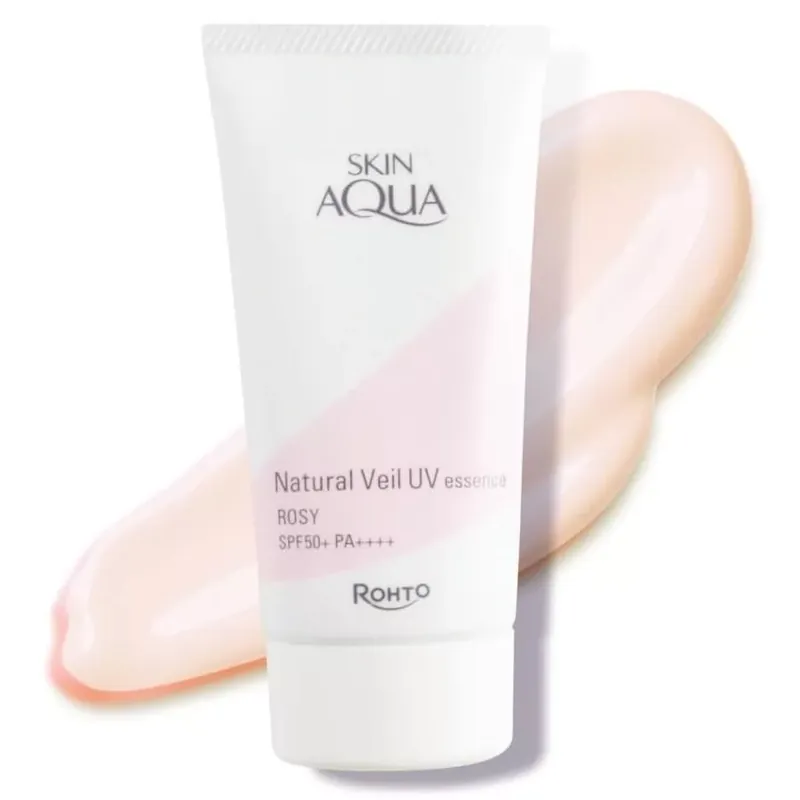 Outlet Skin Aqua Natural Veil Tone-Up Fényvédő Esszencia - Rosy 50g (SPF50+ PA++++)