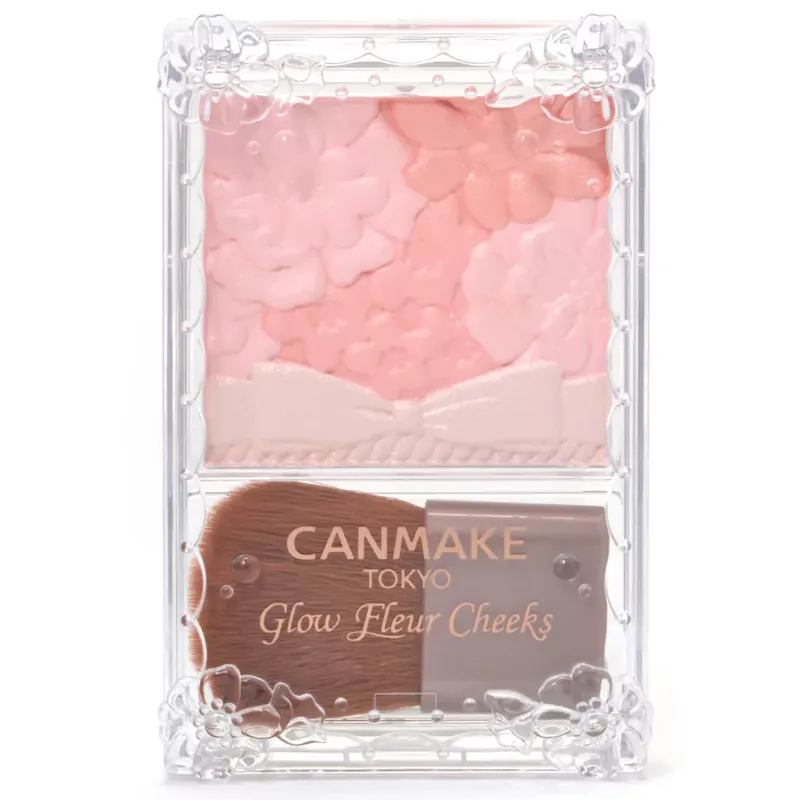 Canmake Glow Fleur Cheeks Arcpirosító Paletta + ecset 18 Peach Whip Fleur Árcsökkenés
