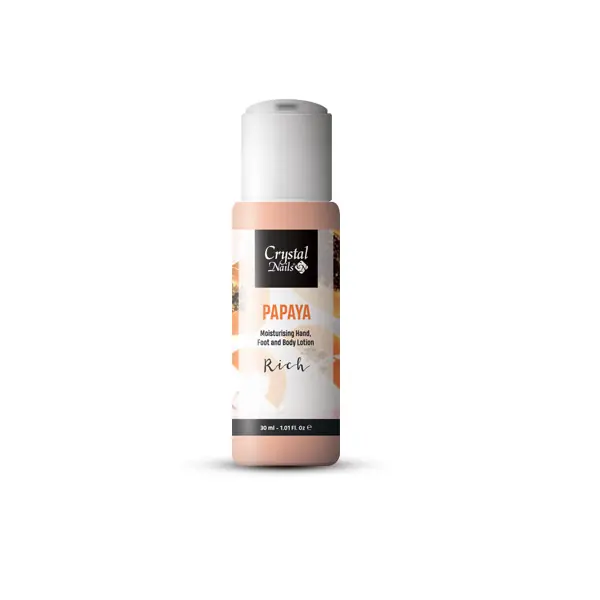 Crystal Nails - MOISTURISING HAND, FOOT AND BODY LOTION - PAPAYA LOTION - RICH - LIMITÁLT! - 30ML Legnépszerűbb