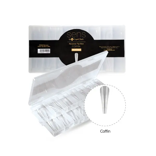 Azonnali szállítás SENS - REVERSE CLEAR TIP ACRYLGEL-HEZ - COFFIN - 140db