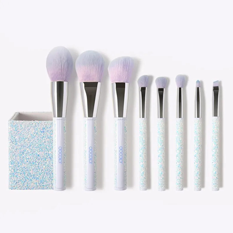 Docolor 8 Pieces Sparkle Brush Set With Holder ecsetkészlet tartóval (White) (T0804) Biztonságos fizetés