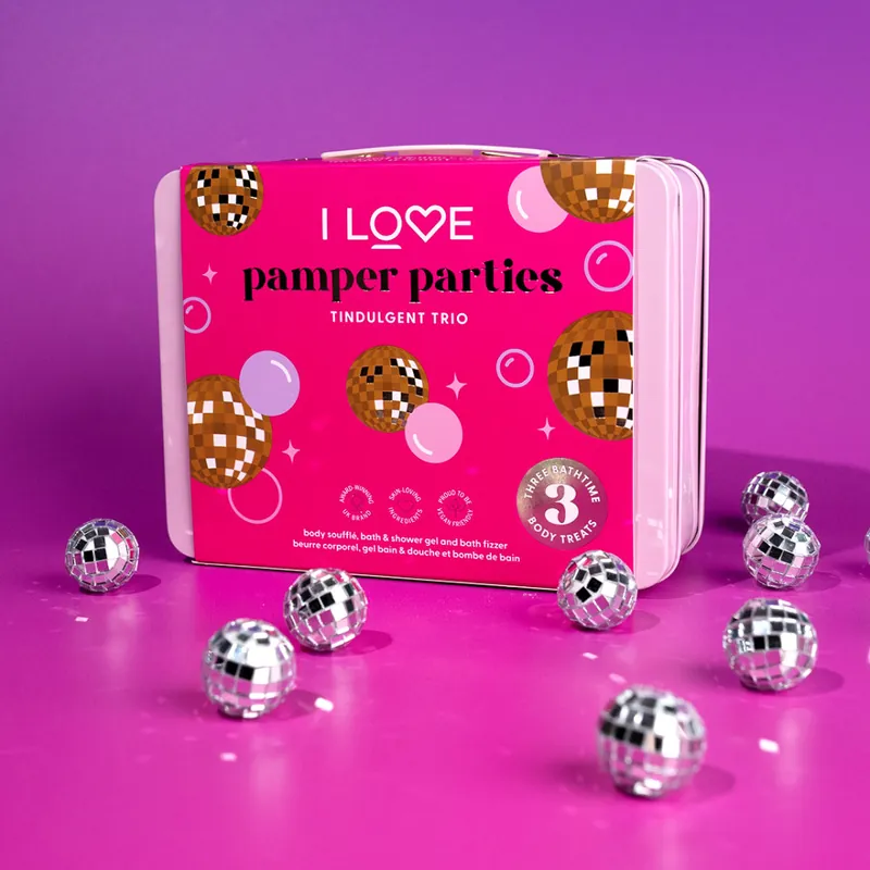 Biztonságos vásárlás I Love... Cosmetics fürdőkészlet - I Love Pamper Parties Tin-Dulgent Trio