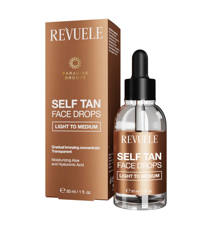 Gyors kiszállítás Revuele önbarnító - Self Tan Face Drops - Light To Medium
