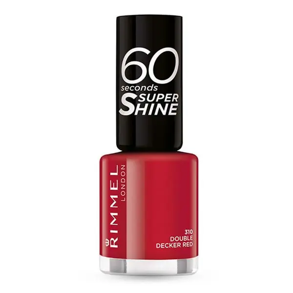 Azonnal elérhető Rimmel London körömlakk - 60 Seconds Super Shine Nail Polish - 310 Double Decker Red