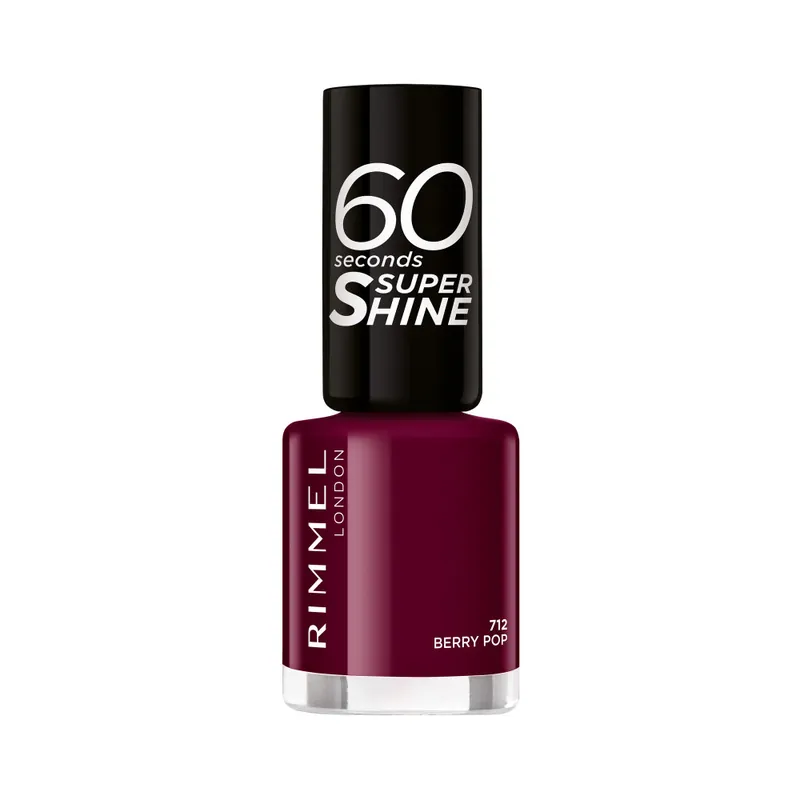Szezonális akció Rimmel London körömlakk - 60 Seconds Super Shine Nail Polish - 712 Berry Pop