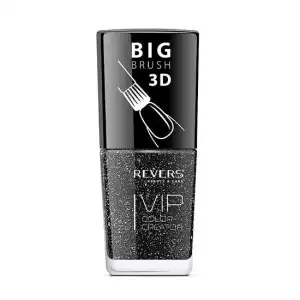 Vip körömlakk, 3D, Reverses, fekete, 12 ml, No. 122 - gyöngyházfényű, részecskékkel, Fekete, Revers Kiárusítás