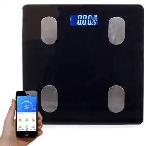 Különleges ajánlat Okosmérleg bluetooth-al, 180 KG, fekete, nagyker, Fekete
