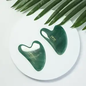 Akció Gua Sha kő masszázshoz és relaxációhoz - zöld Jade Yeye