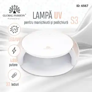 Korlátozott ajánlat LED/UV lámpa S3 manikűrhöz, Global Fashion, 48W, időzítő,...