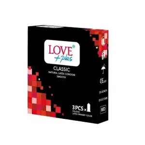 Love Plus Classic óvszer 3 db, 24 doboz, nagykereskedelem Legjobb ár