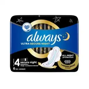 Alacsony ár Always Ultra Secure Night Extra nedvszívók, 6 db,...