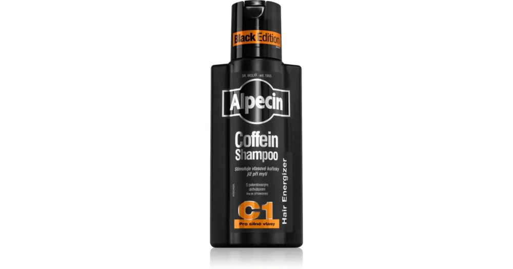 Újdonság AlpecinCoffein Shampoo C1 Black Edition sampon férfiaknak koffein kivonattal hajnövesztést serkentő