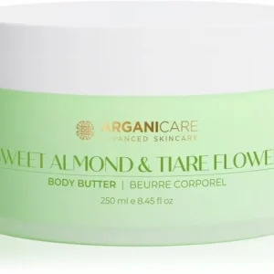 Ajánlat ArganicareBody Butter Almond & Tiare Flower testvaj bambuszvajjal