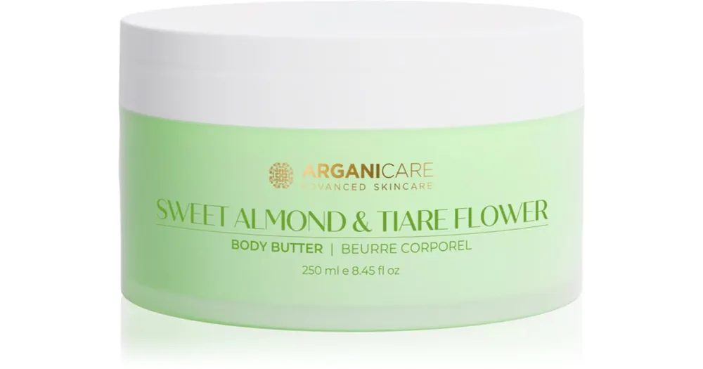 Ajánlat ArganicareBody Butter Almond & Tiare Flower testvaj bambuszvajjal