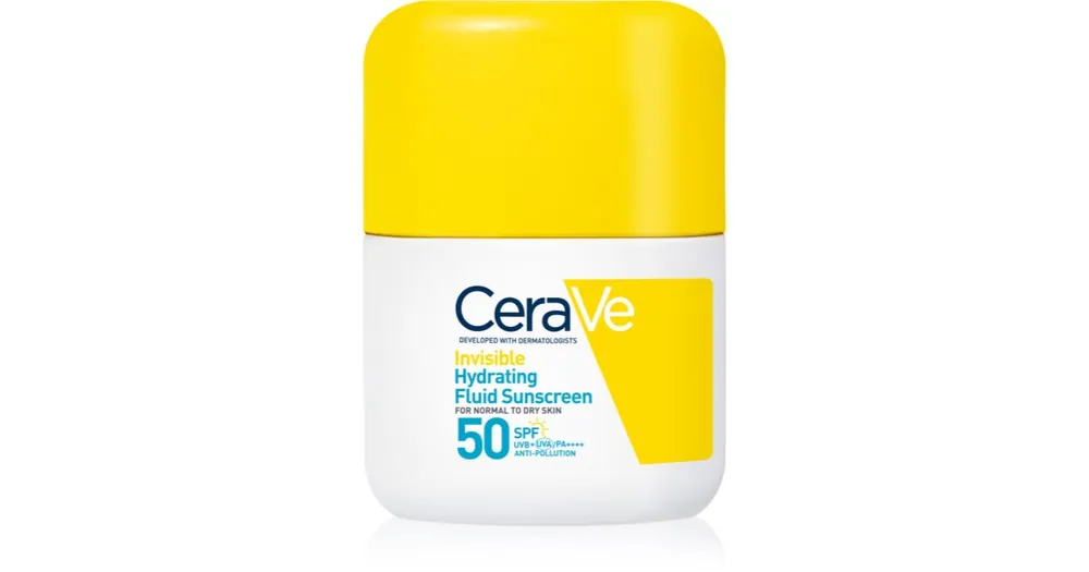 CeraVeInvisible Hydrating Fluid Sunscreen SPF 50 bőrvédő folyadék hidratáló hatással Biztonságos fizetés