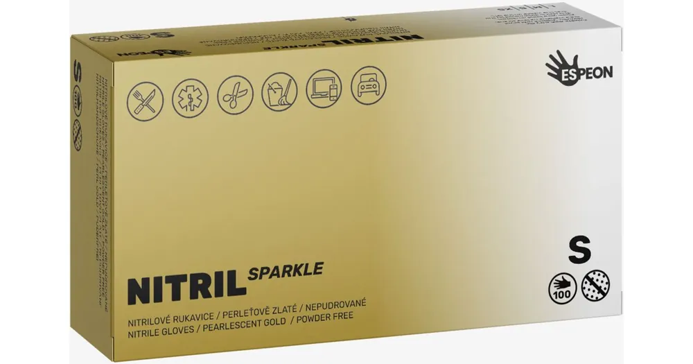 EspeonNitril Sparkle Pearlescent Gold púdermentes nitrilkesztyű Kiárusítás