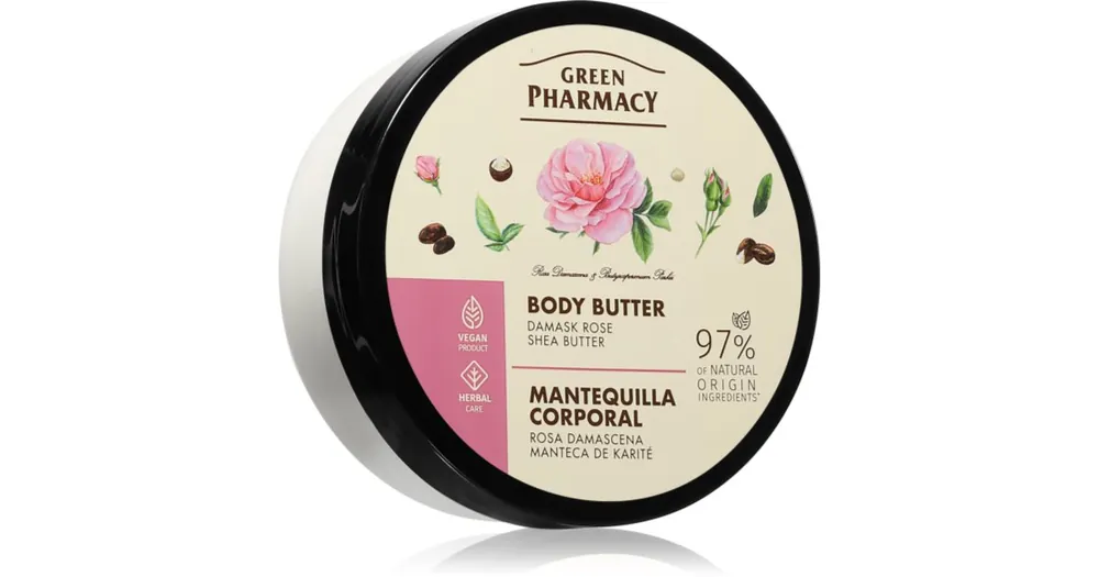Árcsökkenés Green PharmacyDamask Rose & Shea Butter Body Butter intenzív hidratáló testvaj