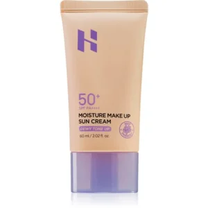 Biztonságos fizetés Holika HolikaMoisture Make Up Sun Cream védő tonizáló krém arcra SPF 50+