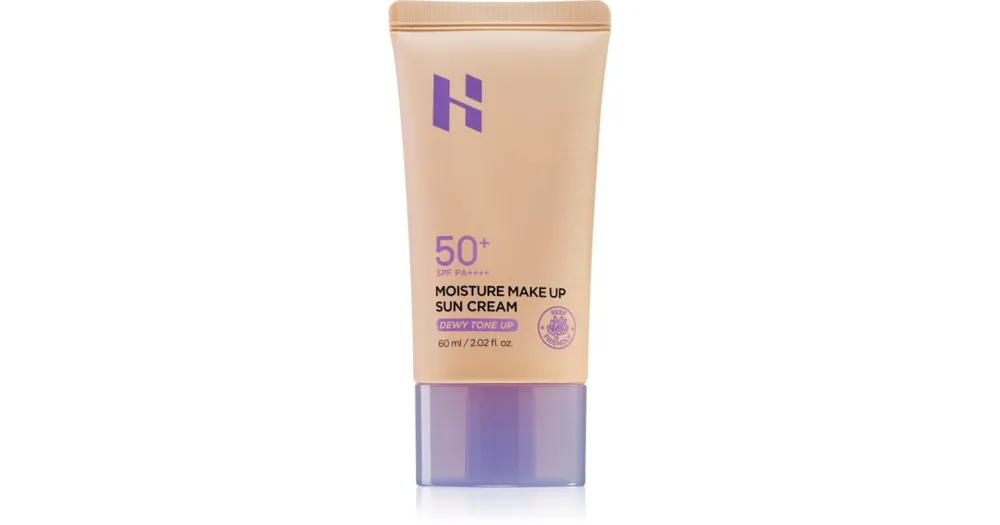 Biztonságos fizetés Holika HolikaMoisture Make Up Sun Cream védő tonizáló krém arcra SPF 50+
