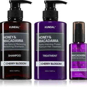 KUNDALHoney & Macadamia Cherry Blossom szett száraz és sérült hajra Árcsökkenés