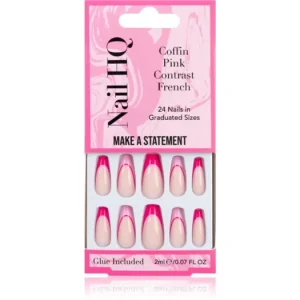 Ajánlat Nail HQCoffin Pink Contrast French műköröm ragasztóval
