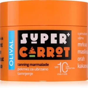 Alacsony ár OlivalSUPER Carrot Tanning Jam készítmény a napbarnítottság felgyorsítására és meghosszabbítására SPF 10