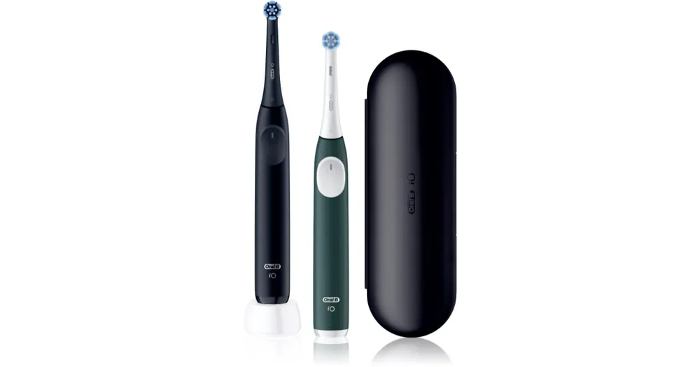 Oral-BiO2 Clean & Gentle elektromos fogkefe tokkal dupla csomagolás Matt Black & Forest Green Szezonális akció