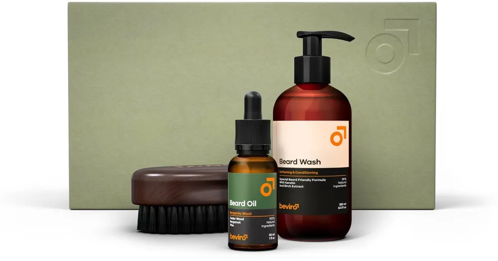 Biztonságos fizetés BeviroBergamia Wood Beard Care Kit ajándékszett szakállra