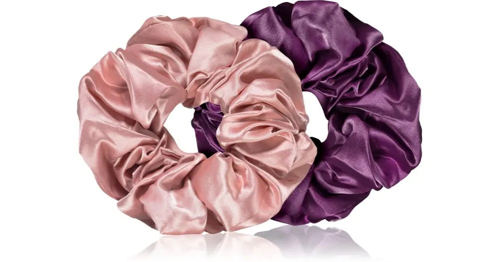 Nézd meg most BrushArtHair Large satin scrunchie set hajgumik Pink & Violet