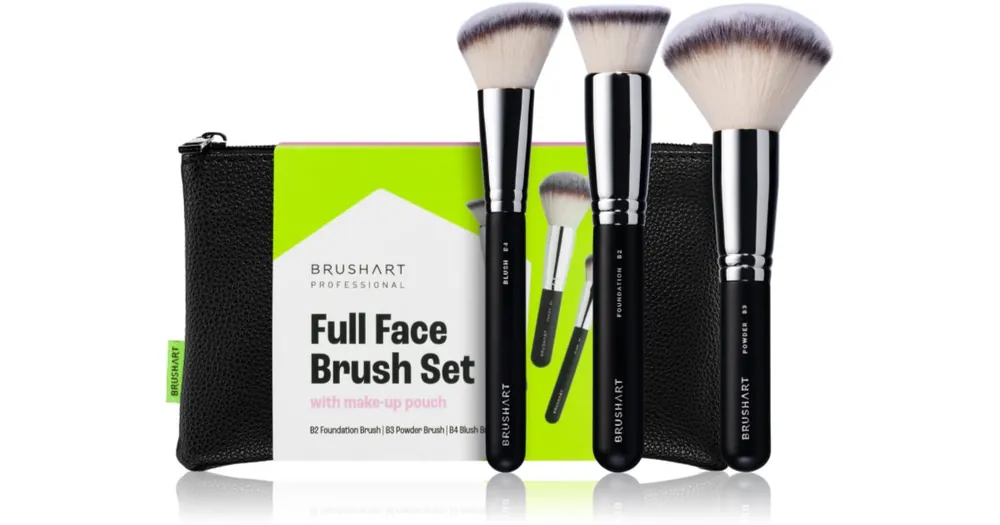BrushArtProfessional Full Face brush set with makeup pouch Ecsetkészlet táskával Black Végkiárusítás