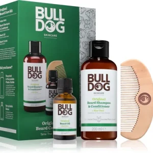 BulldogOriginal Beard Care Kit ajándékszett uraknak Peach Wood 10,4 cm Szezonális akció