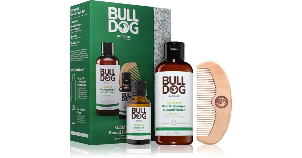 BulldogOriginal Beard Care Kit ajándékszett uraknak Peach Wood 10,4 cm Szezonális akció