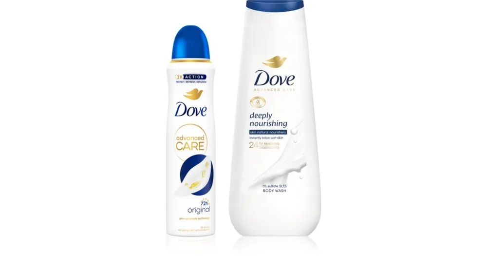 DoveAdvanced Care Deeply Nourishing dezodor és tusfürdő kedvező kiszerelésben Biztonságos fizetés