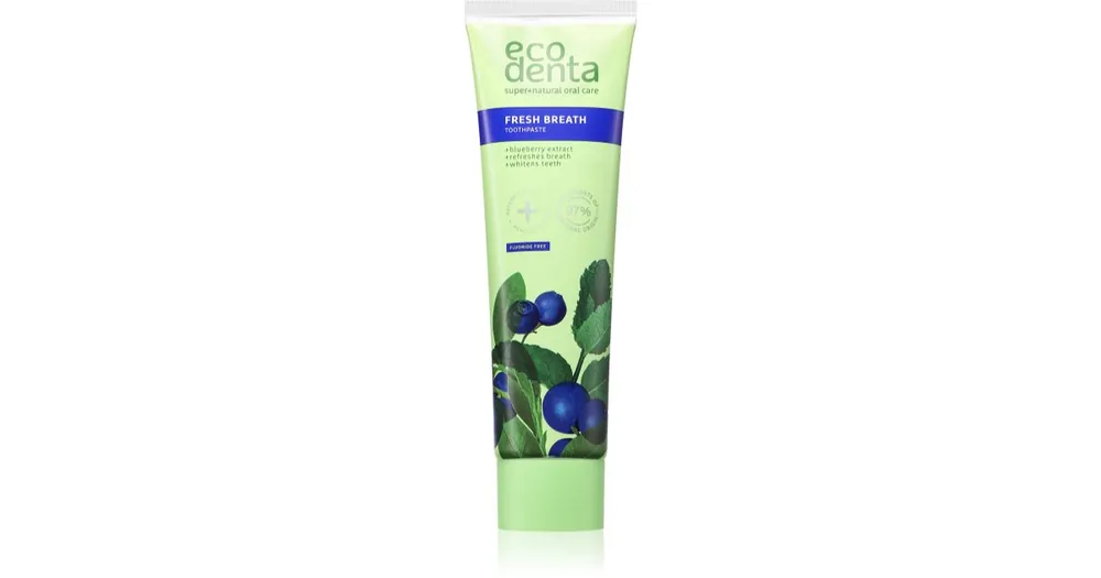 Vedd meg online EcodentaFresh Breath frissítő hatású fogkrém fehérítő hatással