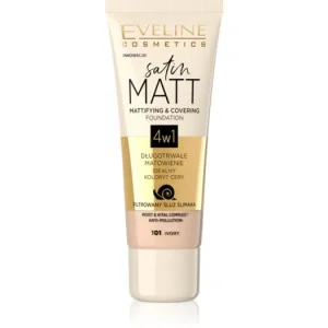 Biztonságos vásárlás Eveline CosmeticsSatin Matt mattító alapozó csigakivonattal