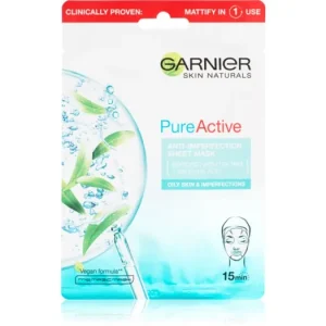 Olcsóbb GarnierPure Active szövet arcmaszk tisztító hatással