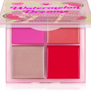 Nézd meg most I Heart RevolutionWatermelon Dreams Blush & Highlighter Quad bőrélénkítő és arcpirosító sminkpaletta