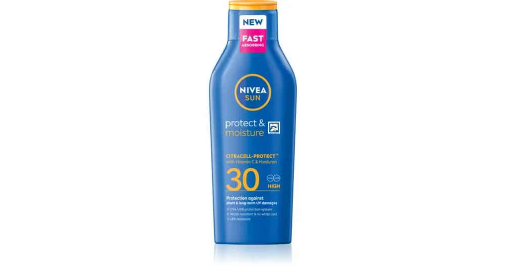 Kedvezmény NIVEASUN Protect & Moisture hidratáló napozótej SPF 30