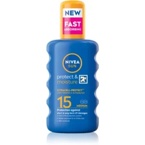 Prémium NIVEASUN Protect & Moisture napozó spray SPF 15