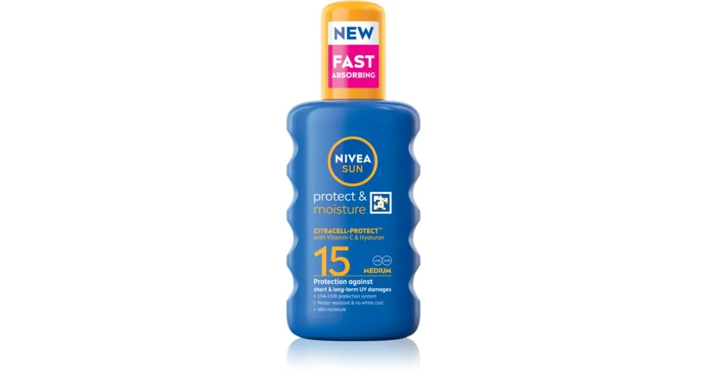 Prémium NIVEASUN Protect & Moisture napozó spray SPF 15